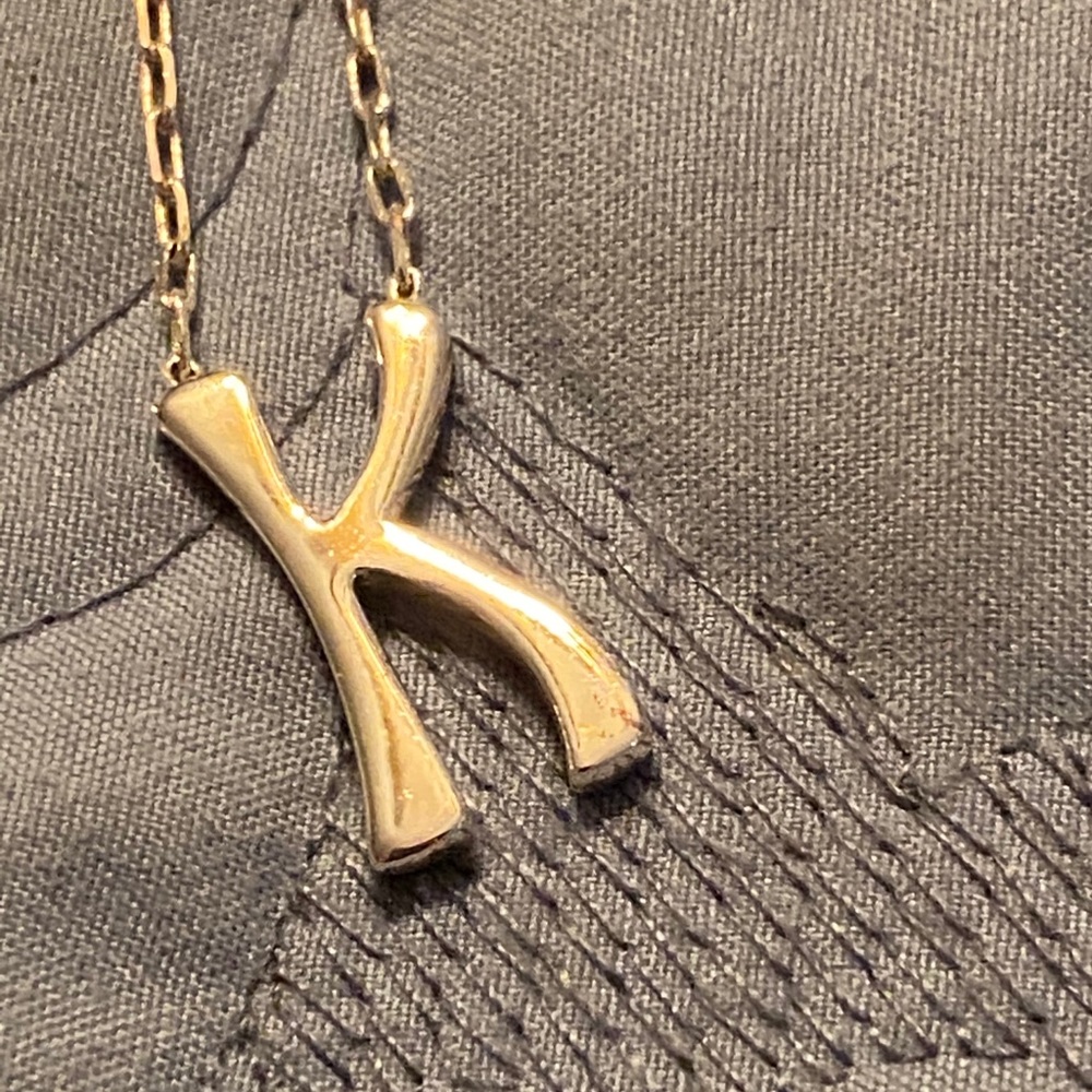 “K” silver necklace